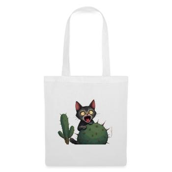 Little accident - Cat and cactus - Stoffbeutel - Weiß - Vorne