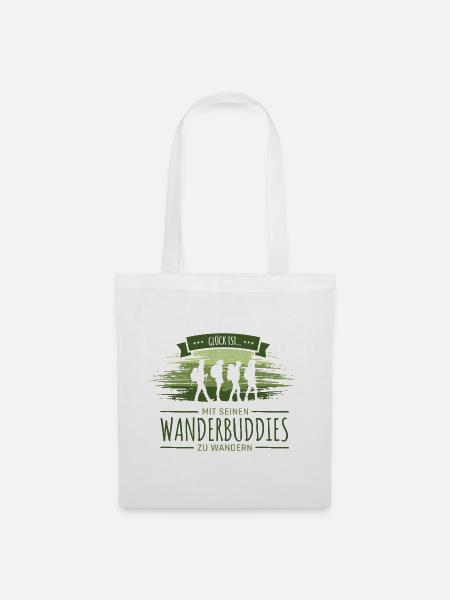 Glück ist mit Wanderbuddies zu wandern - Stoffbeutel - Weiß