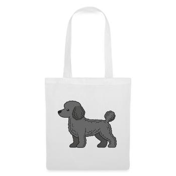 Silhouette de Caniche Gris - Sac en tissu - blanc - Devant