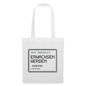 Neue Nebenquest Erwachsen werden - Pixel Retro - Stoffbeutel - Weiß - Vorne