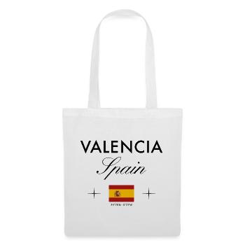 Valencia Spanien Koordinaten Reise Souvenir - Stoffbeutel - Weiß - Vorne
