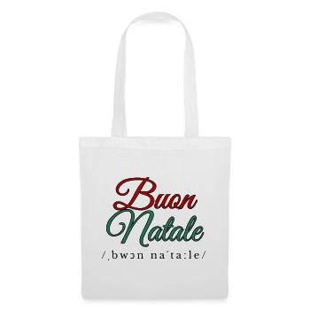 Buon Natale Frohe Weihnachten auf Italienisch - Stoffbeutel - Weiß - Vorne