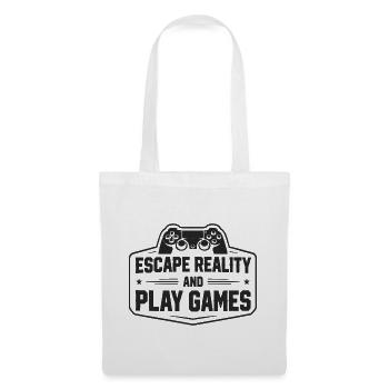 Escape Reality and Play Games - Gamer Sprüche - Stoffbeutel - Weiß - Vorne