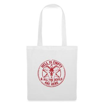 Hölle Teufel Baphomet Spruch Zitat Hell is Empty - Stoffbeutel - Weiß - Vorne