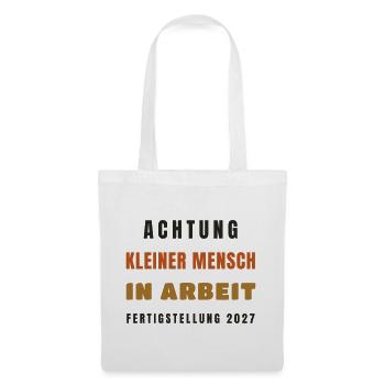 Schwanger 2027 Kleiner Mensch in Arbeit - Stoffbeutel - Weiß - Vorne