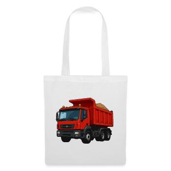 Roter Kipplader Cartoon-Design - Stoffbeutel - Weiß - Vorne