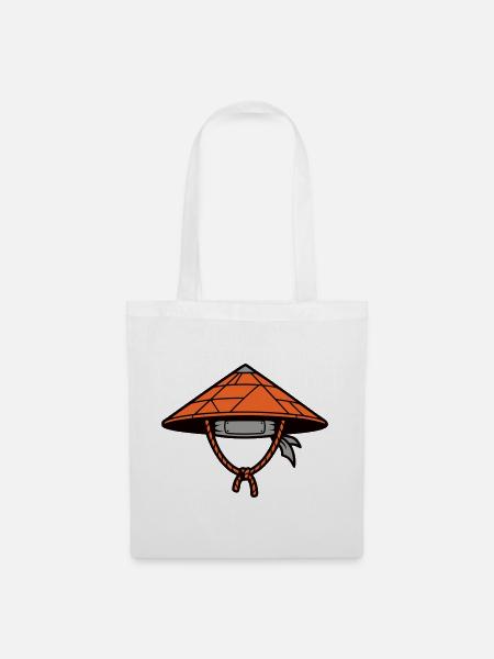 Ronin Bambushut Asien Icon - Stoffbeutel - Weiß