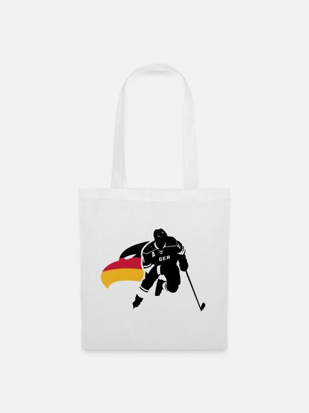 DEUTSCHLAND EISHOCKEY GER STÜRMER MIT ADLERKOPF - Stoffbeutel - Weiß
