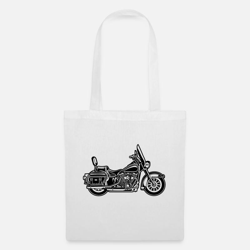 Chopper / Motorrad 06_schwarz - Stoffbeutel - Weiß