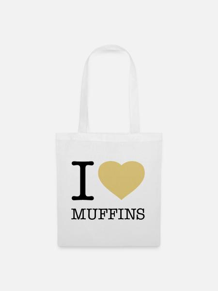 I LOVE MUFFINS - Stoffbeutel - Weiß