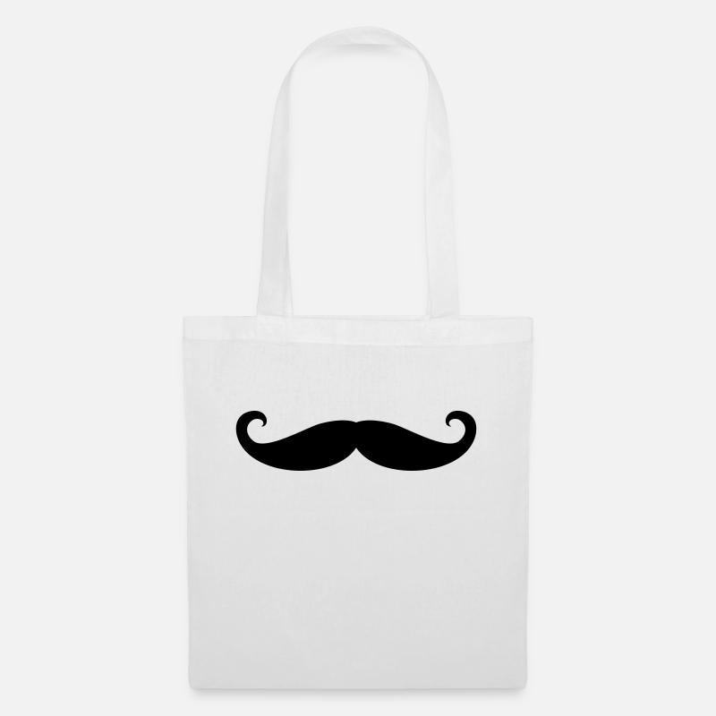ZWIRBELBART / moustache - Stoffbeutel - Weiß