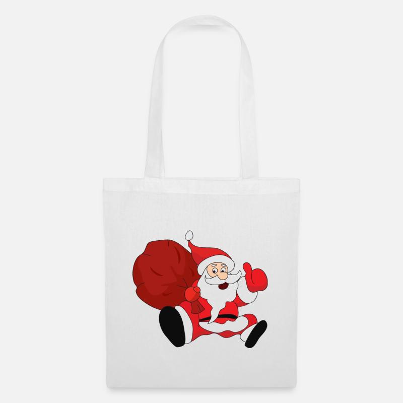 Weihnachtsmann - Stoffbeutel - Weiß