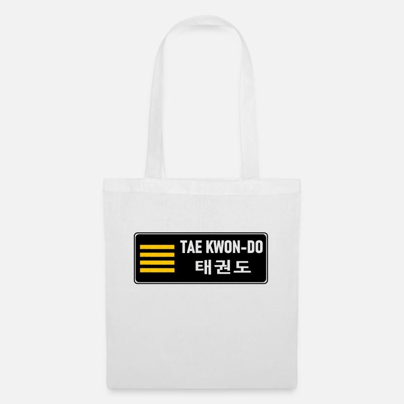 MATS082 Ceinture noire 4th Dan ITF TKD - Sac en tissu - blanc