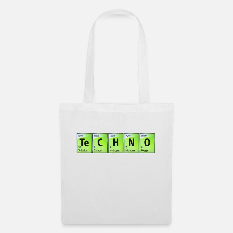 Tableau périodique Carbon Nitrogen Oxygen TeCHNO vert - Sac en tissu - blanc
