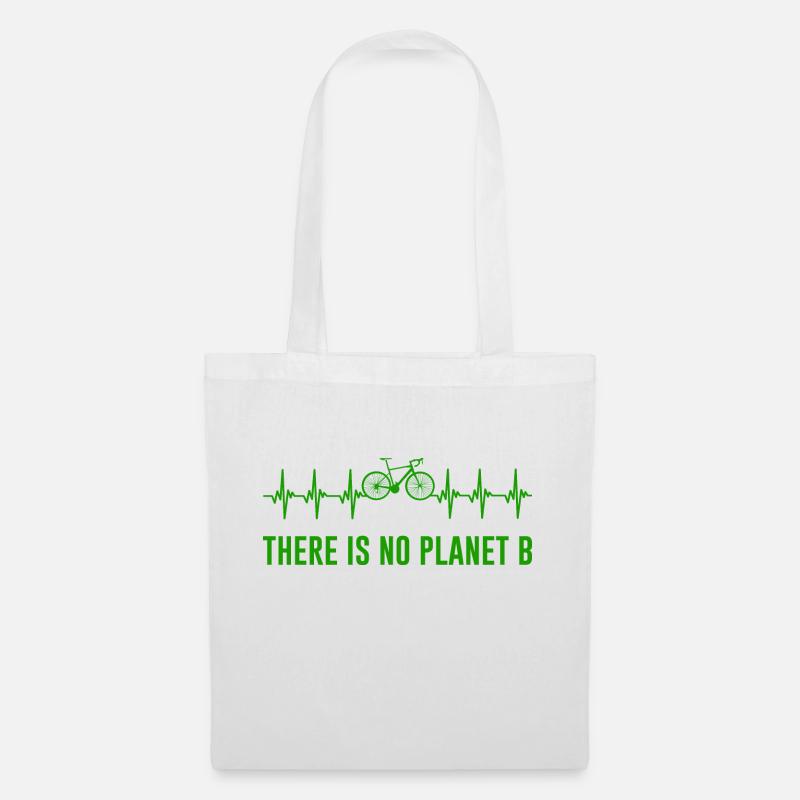 Fahrrad Herzschlag Spruch There Is No Planet B - Stoffbeutel - Weiß