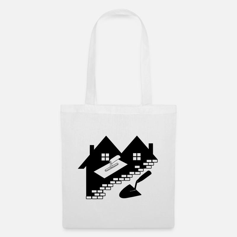 Stuc maçon Ouvrier de la construction - Sac en tissu - blanc