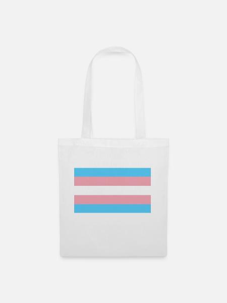 Trans Flag - Stoffbeutel - Weiß
