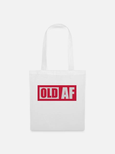 old AF Text Logo - Stoffbeutel - Weiß