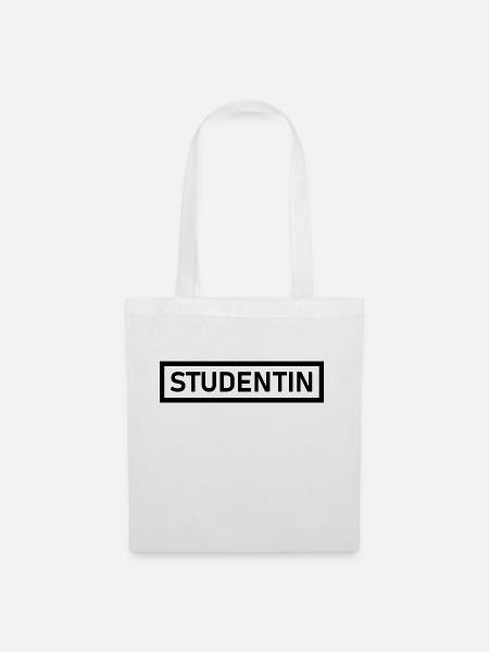 Studentin Schwarz Modern Simple Design - Stoffbeutel - Weiß