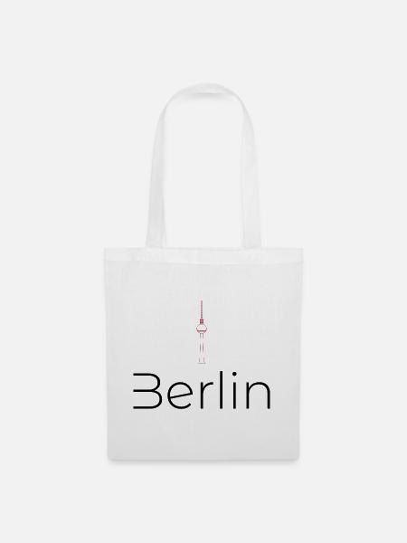 Berliner Fernsehturm Silhouette - Stoffbeutel - Weiß