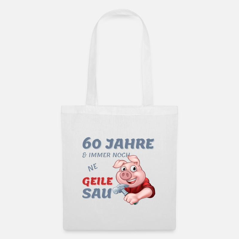 60. Geburtstag - Stoffbeutel - Weiß