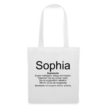 Name Definition Sophia - Stoffbeutel - Weiß - Vorne