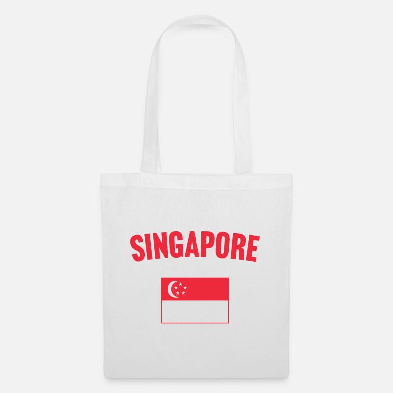 Singapur Flagge - Stoffbeutel - Weiß