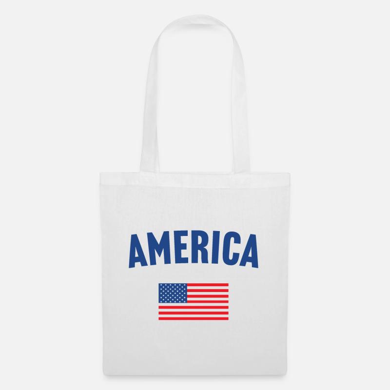 Amerika Flagge - Stoffbeutel - Weiß