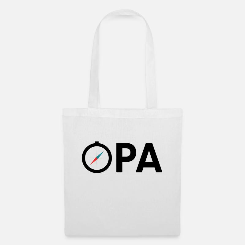 Opa Großvater Kompass Expedition Geschenkidee - Stoffbeutel - Weiß