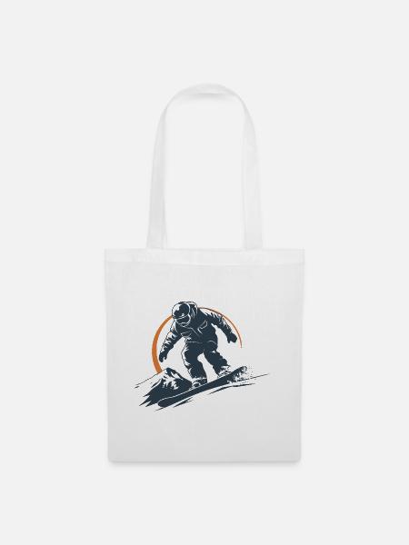Snowboarder Grafik - Stoffbeutel - Weiß
