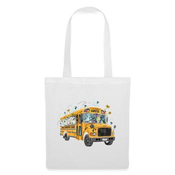 Haunted School Bus with Ghosts and Witch - Tote Bag - white - Front