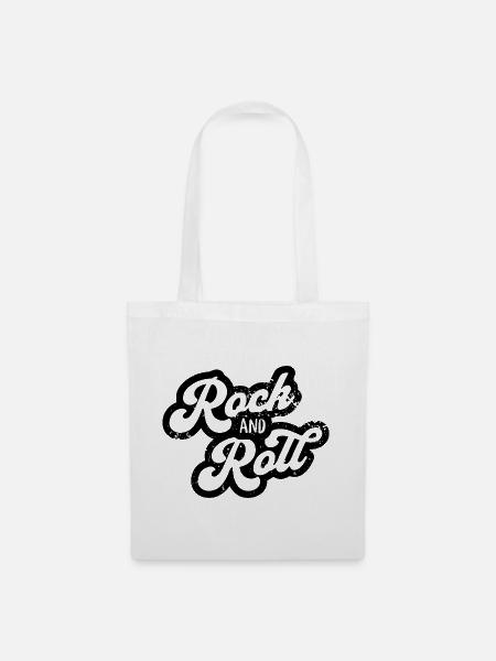 Rock'n'Roll Typografie Design - Stoffbeutel - Weiß