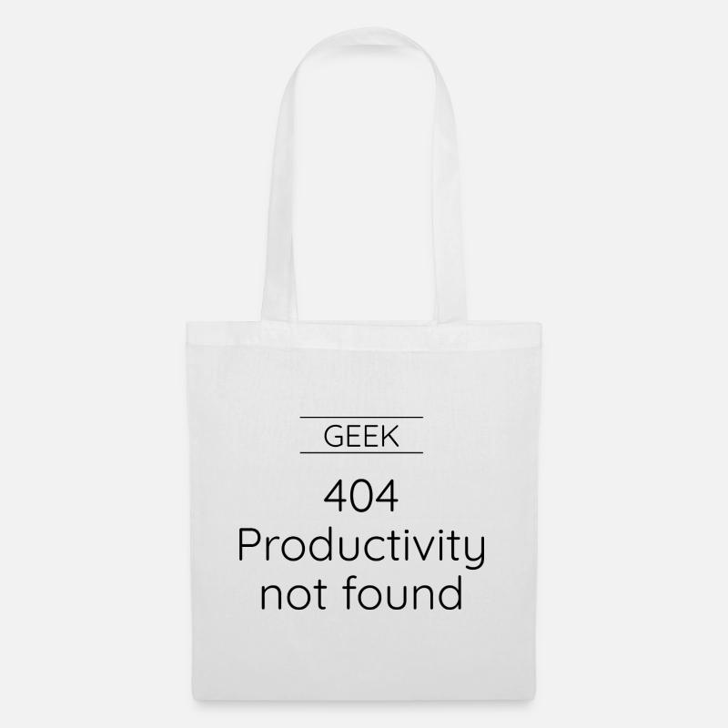 GEEK - Error 404: Productivity Not Found - Tote Bag - white