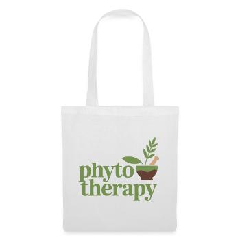 Kräuterkundige flirtet mit Phytotherapeut - Stoffbeutel - Weiß - Vorne
