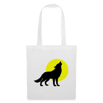 Wolf Silhouette - Stoffbeutel - Weiß - Vorne