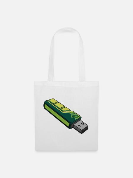 usb_en_tonos_verdes - Stoffbeutel - Weiß