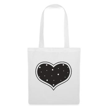 Heart Stitched – Design minimaliste de cœur - Sac en tissu - blanc - Devant