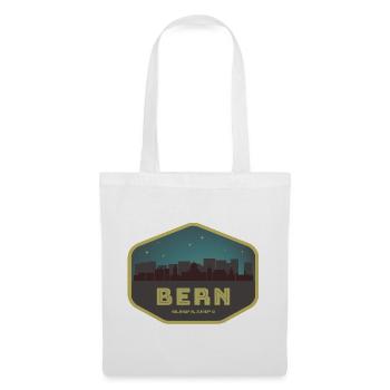 Bern Switzerland Skyline Badge Night - Tote Bag - white - Front