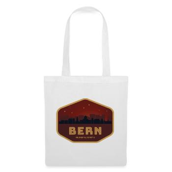 Bern Schweiz Skyline Badge Rot - Stoffbeutel - Weiß - Vorne