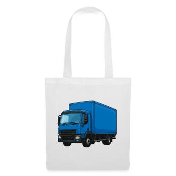 Blauer LKW Kraftvoller Transporter - Stoffbeutel - Weiß - Vorne