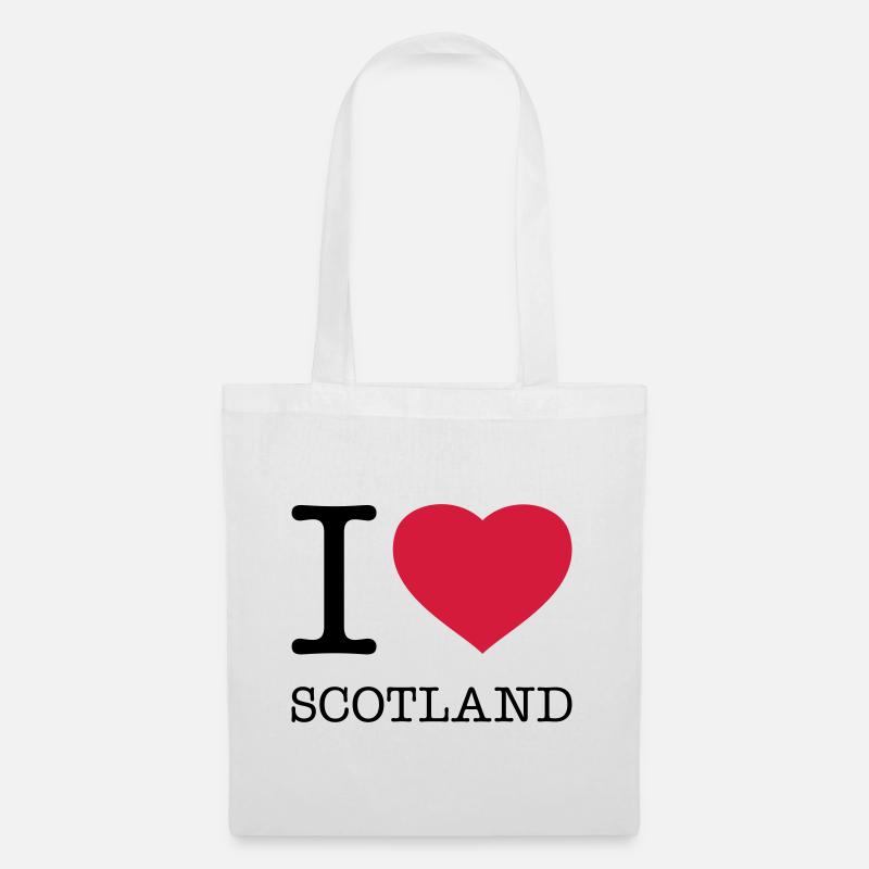 I LOVE SCOTLAND Schottland - Stoffbeutel - Weiß