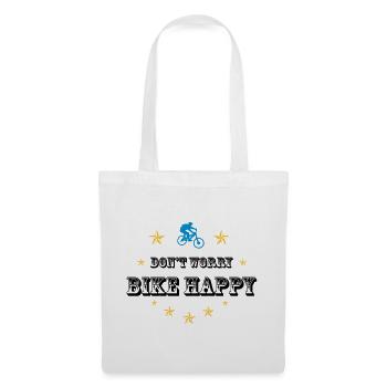 Don't worry bike happy - Stoffbeutel - Weiß - Vorne