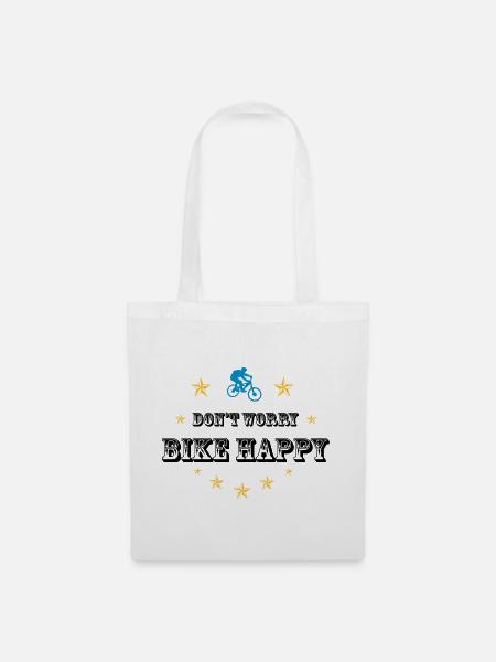 Don't worry bike happy - Stoffbeutel - Weiß