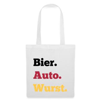 Bier Auto Wurst - Stoffbeutel - Weiß - Vorne