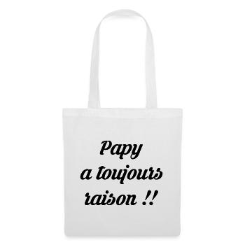 Papy / Grand Pere / Naissance / Baby / Bébé / Papi - Sac en tissu - blanc - Devant