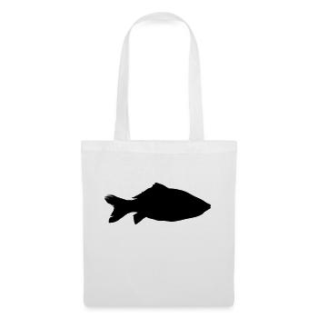 fish carp silhouette - Stoffbeutel - Weiß - Vorne