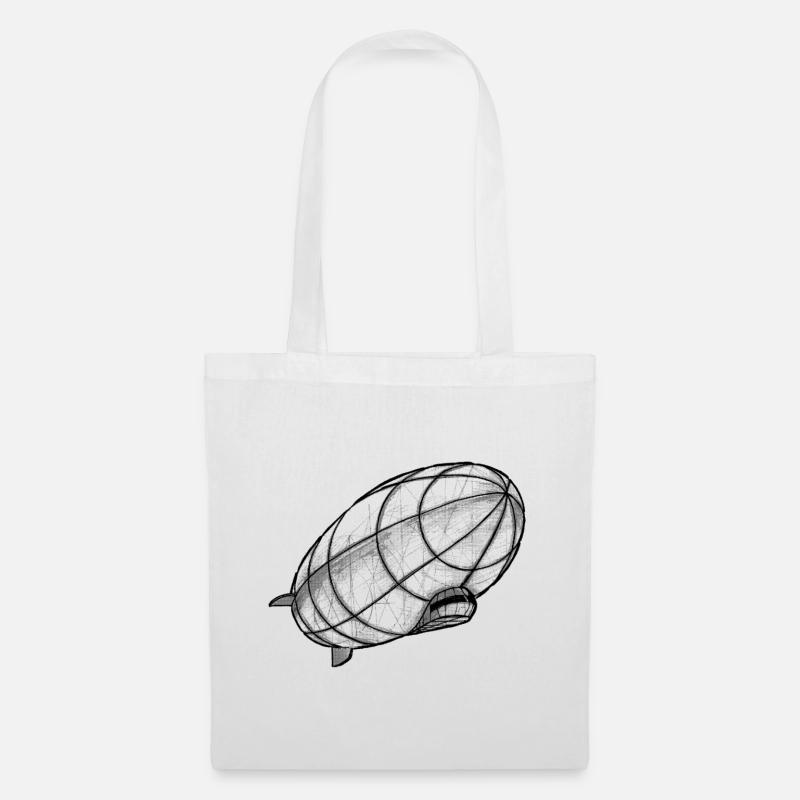 Zeppelin drawing perspective - Tote Bag - white