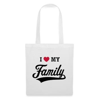 I Love My Family! (J'Aime Ma Famille ! / 2C) - Sac en tissu - blanc - Devant