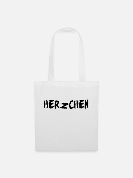 Herzchen - Stoffbeutel - Weiß