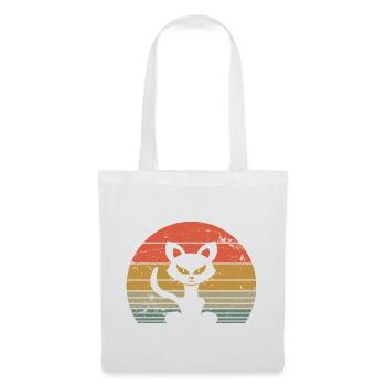 Cute Cat Retro Silhouette Cat Lover & Owner Gift - Tote Bag - white - Front